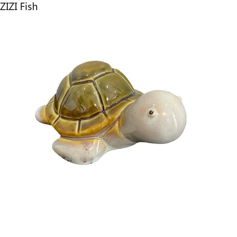 Green ceramic turtle statue desk decoration bedroom trinket dish