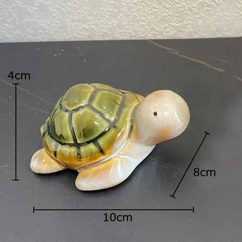 Green ceramic turtle statue desk decoration bedroom trinket dish