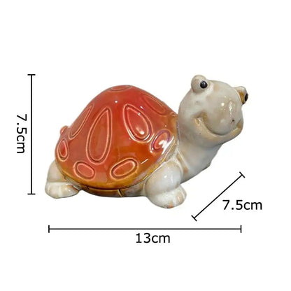 Green ceramic turtle statue desk decoration bedroom trinket dish