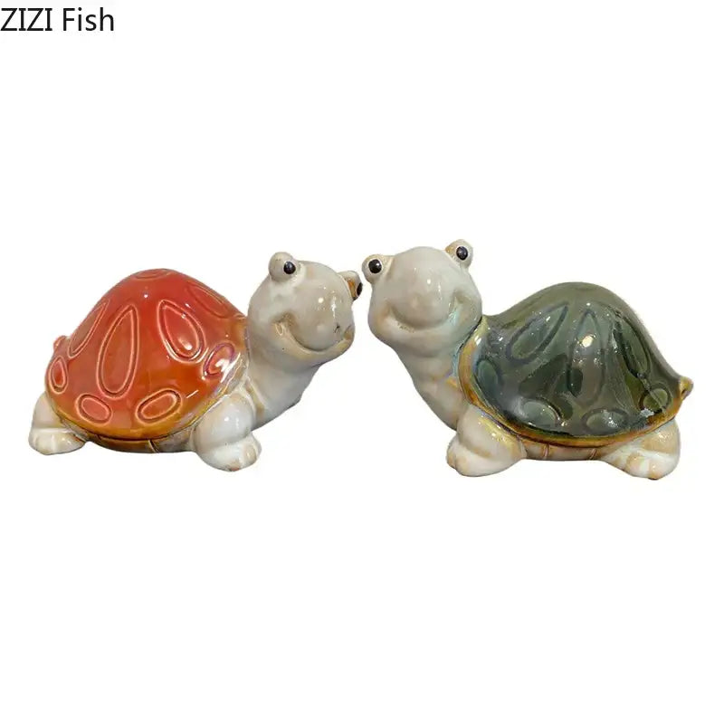 Green ceramic turtle statue desk decoration bedroom trinket dish