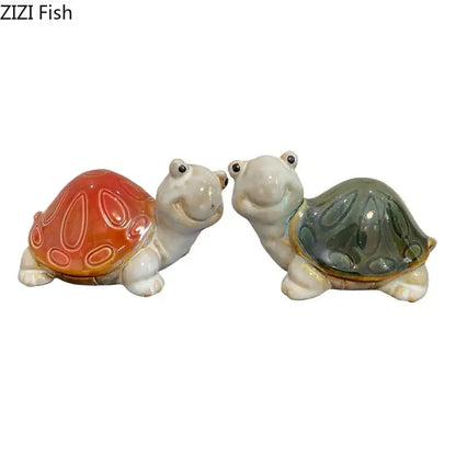 Green ceramic turtle statue desk decoration bedroom trinket dish