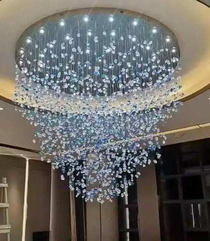 DecorBites™ Green Crystal Stone Chandelier for Modern Spaces