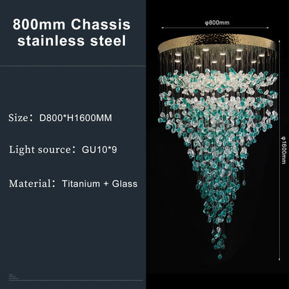 DecorBites™ Green Crystal Stone Chandelier for Modern Spaces