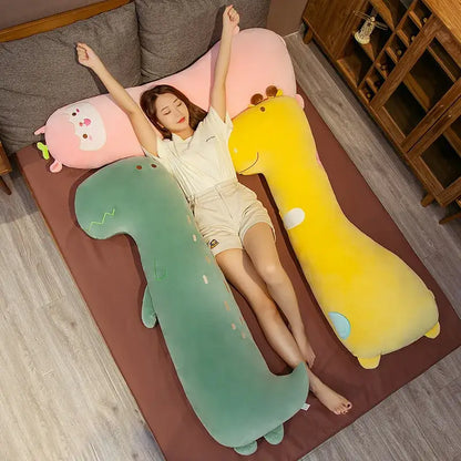 Green dinosaur cartoon comfort body pillow bedroom plush gift