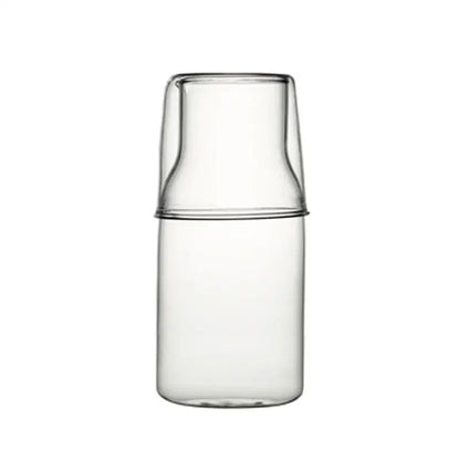 Green glass 550ml bedside water carafe and tumbler set bedroom