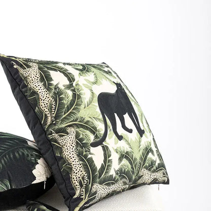 Green jungle black panther premium cushion cover living room decor