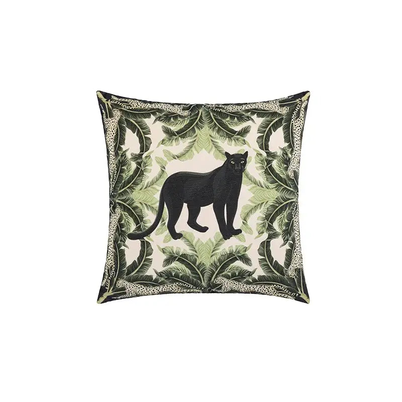 Green jungle black panther premium cushion cover living room decor