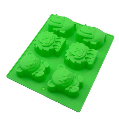 Green lion hippo cake mold kitchen silicone animal tray