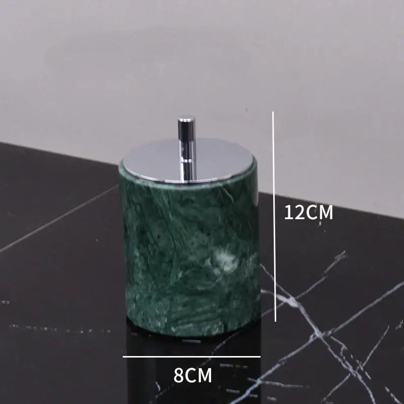 Green marble bathroom set with gold accents bathroom accessories