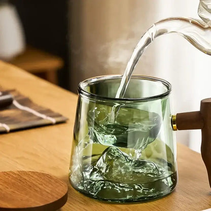 Green mountain glass tea cup set dining room heat resistant glass