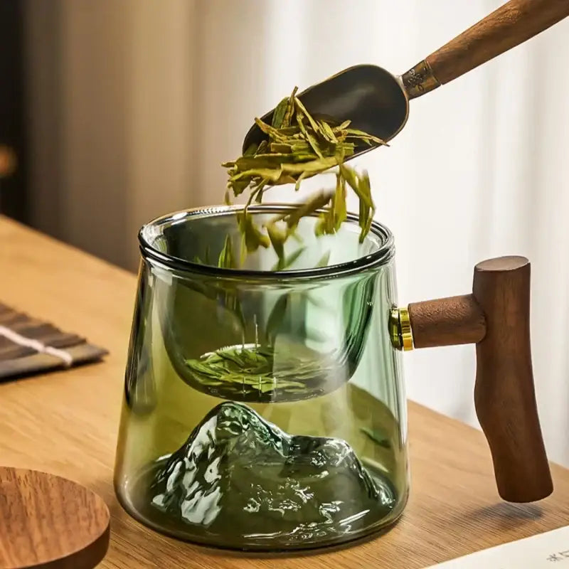 Green mountain glass tea cup set dining room heat resistant glass