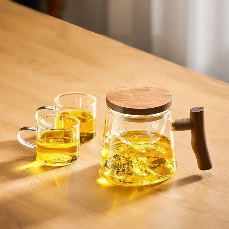 Green mountain glass tea cup set dining room heat resistant glass