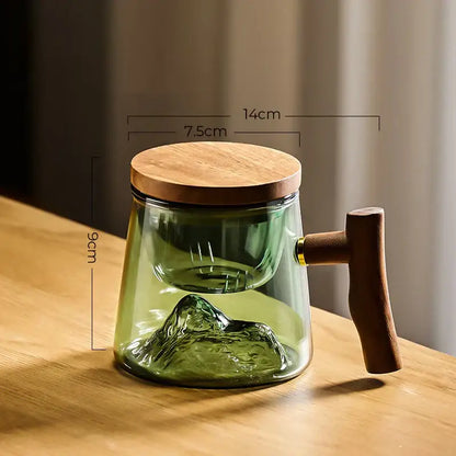 Green mountain glass tea cup set dining room heat resistant glass