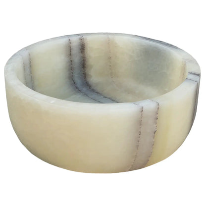 Natural Onyx Vessel Bathroom Sink Beige Greenstone Handmade