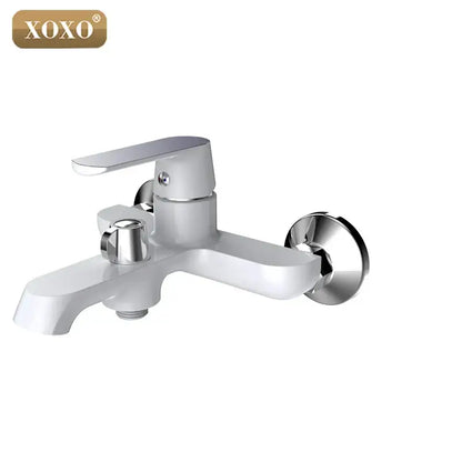 Green & orange chrome shower faucet set bathroom with handheld head