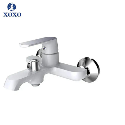 Green & orange chrome shower faucet set bathroom with handheld head
