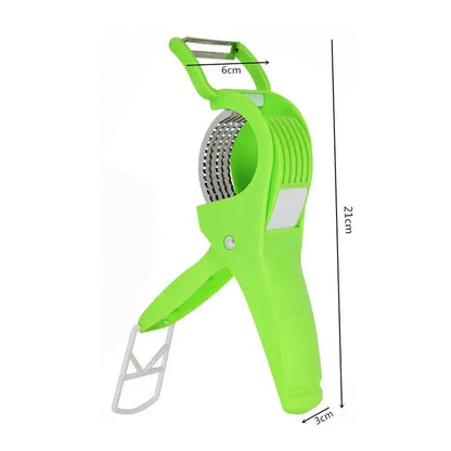 Green plastic 2-in-1 peeler slicer – kitchen carrot round cutter