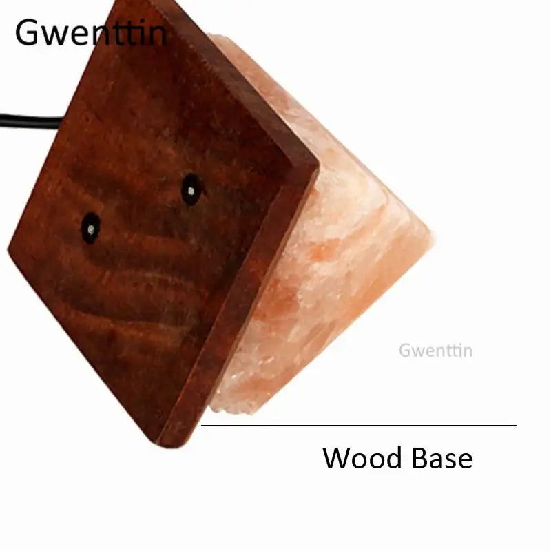 Green pyramid himalayan crystal usb salt night light bedroom decor