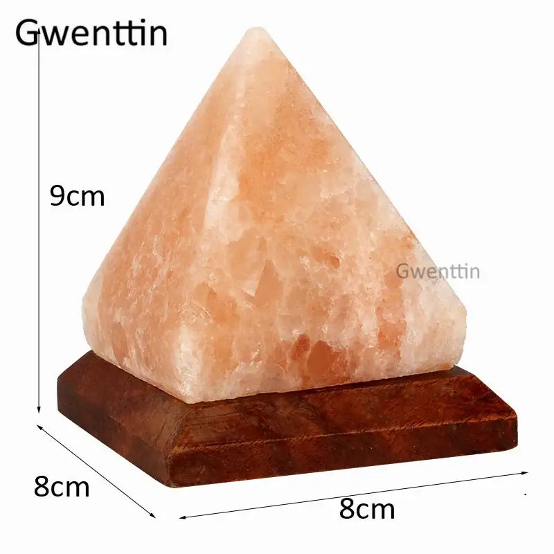 Green pyramid himalayan crystal usb salt night light bedroom decor
