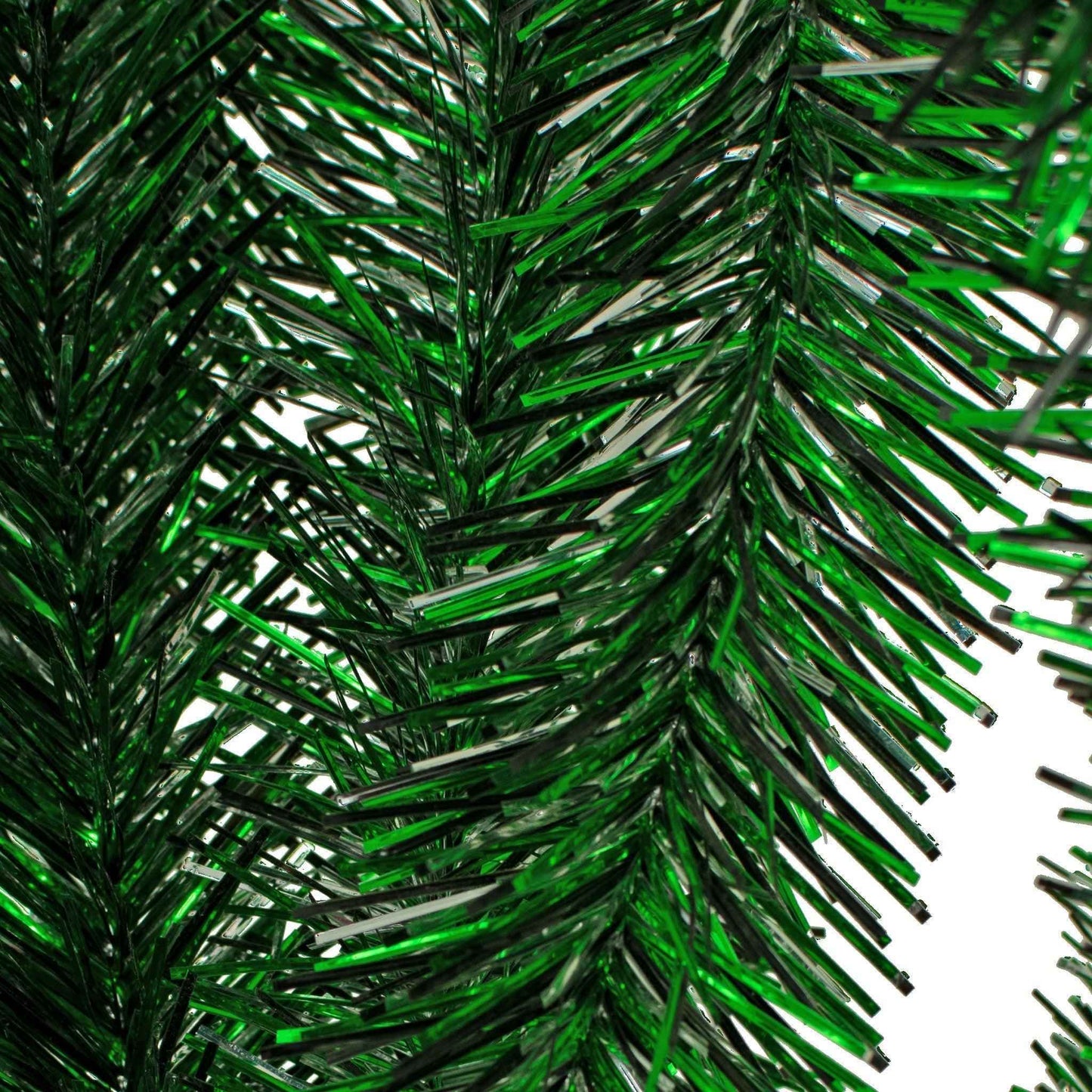 Green, Silver, & Black Tinsel Garland