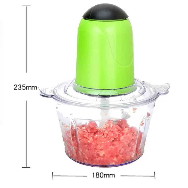 Green stainless steel electric meat grinder set of 3 kitchen processor