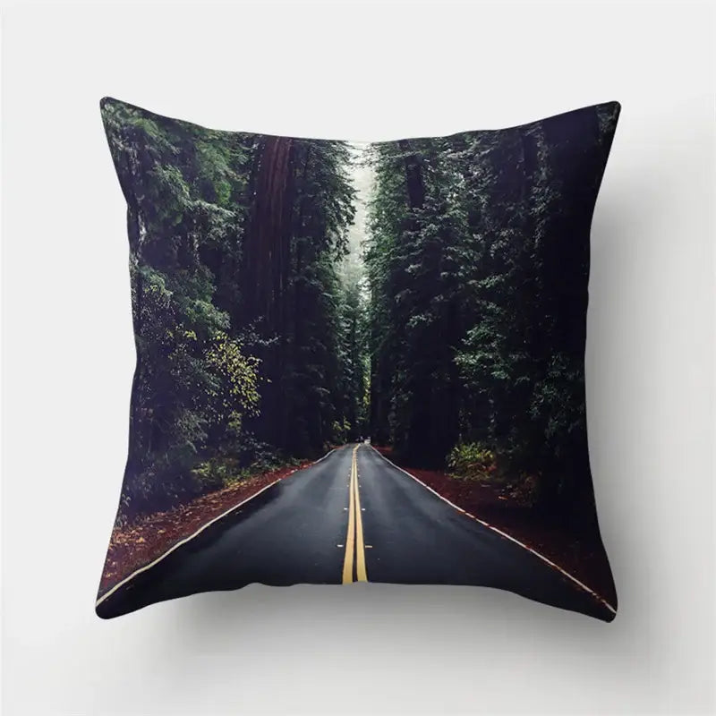 Green tropical leaves forest pillowcase living room nature decor