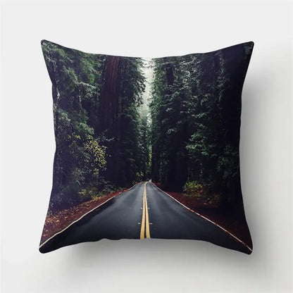 Green tropical leaves forest pillowcase living room nature decor
