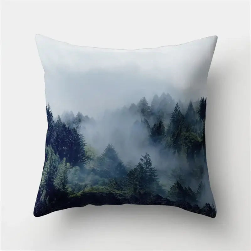 Green tropical leaves forest pillowcase living room nature decor