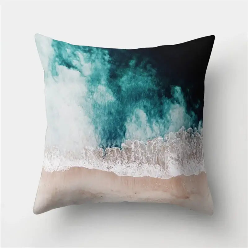 Green tropical leaves forest pillowcase living room nature decor