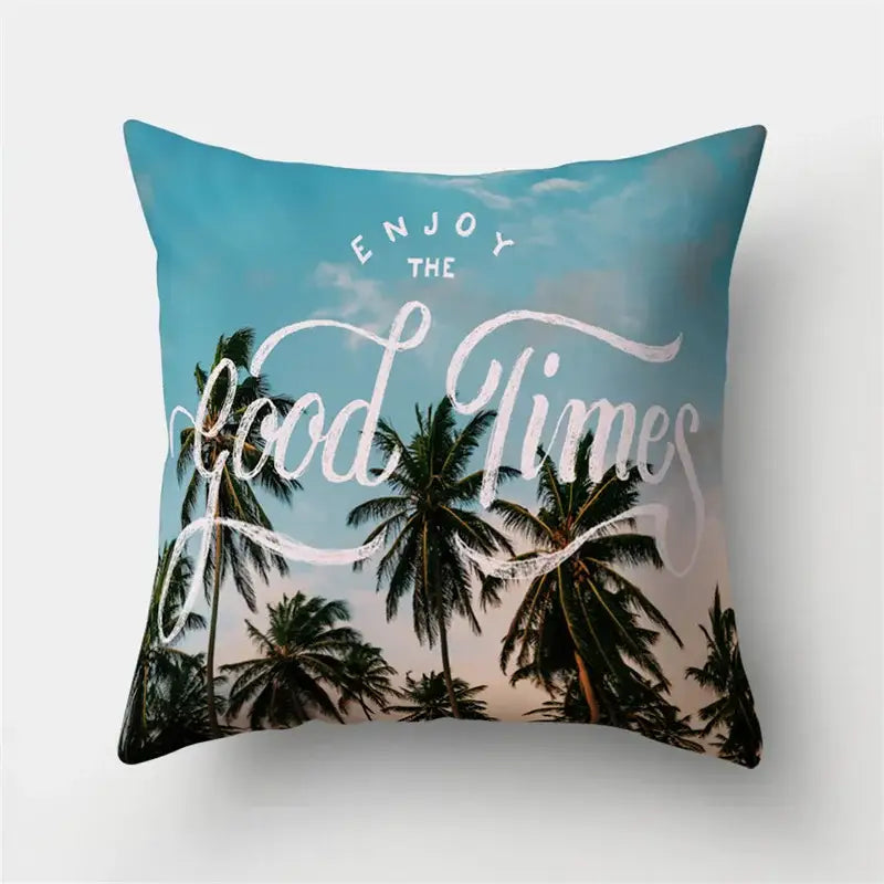 Green tropical leaves forest pillowcase living room nature decor