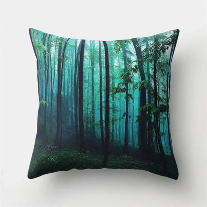 Green tropical leaves forest pillowcase living room nature decor