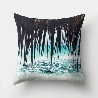 Green tropical leaves forest pillowcase living room nature decor
