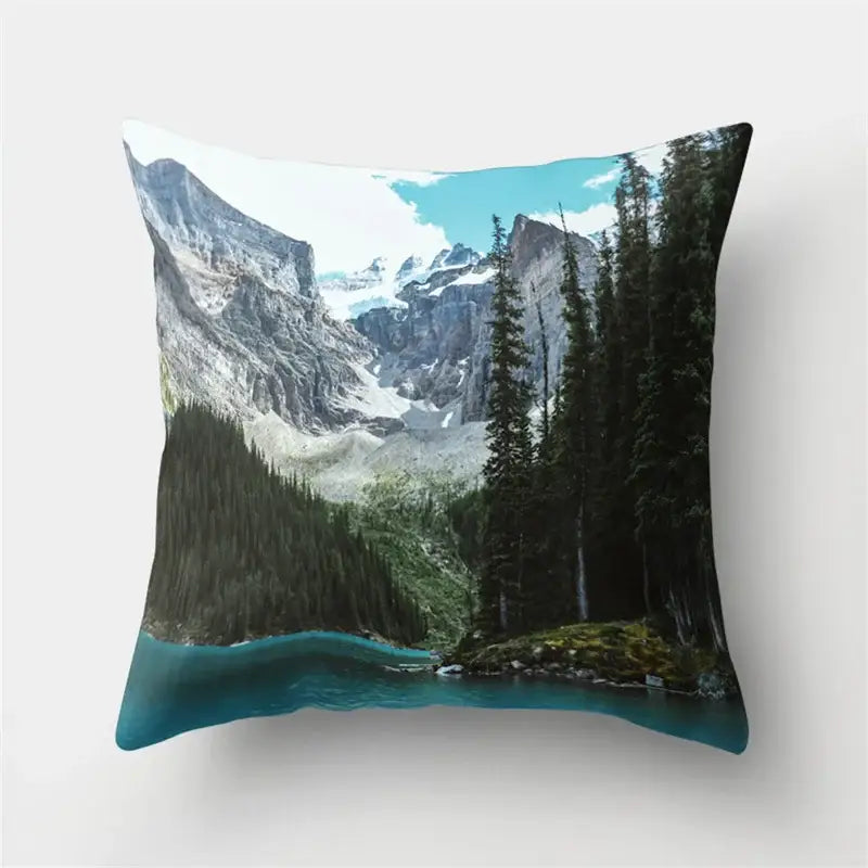 Green tropical leaves forest pillowcase living room nature decor