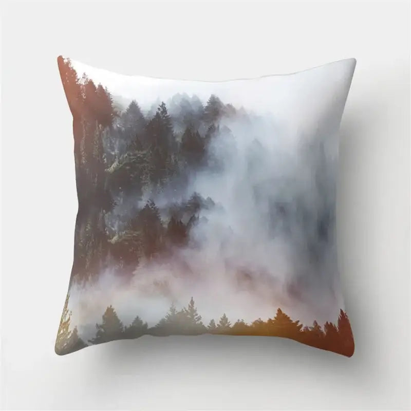 Green tropical leaves forest pillowcase living room nature decor