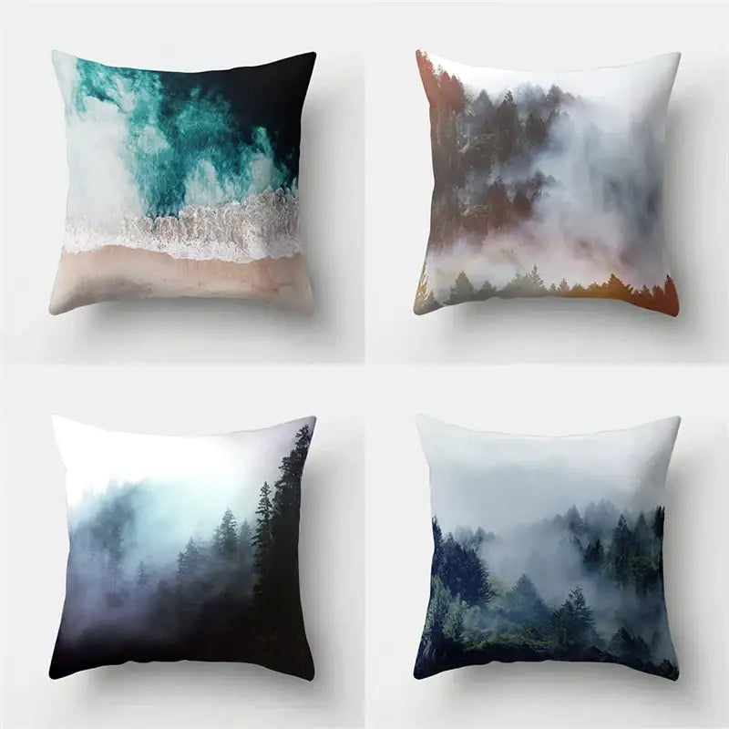 Green tropical leaves forest pillowcase living room nature decor