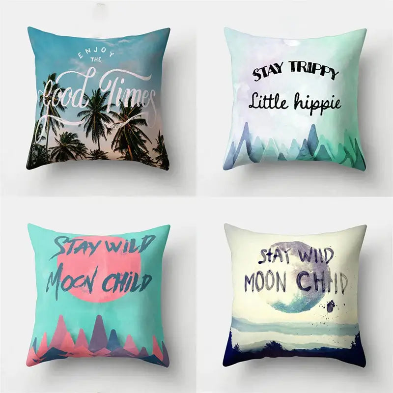 Green tropical leaves forest pillowcase living room nature decor