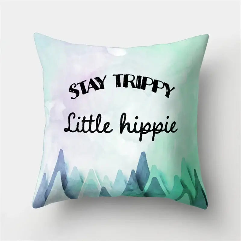 Green tropical leaves forest pillowcase living room nature decor