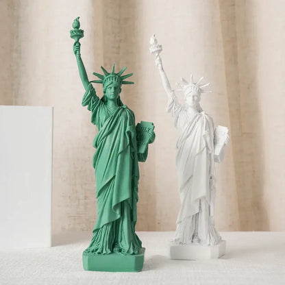 Green & white liberty statue model office desk decor