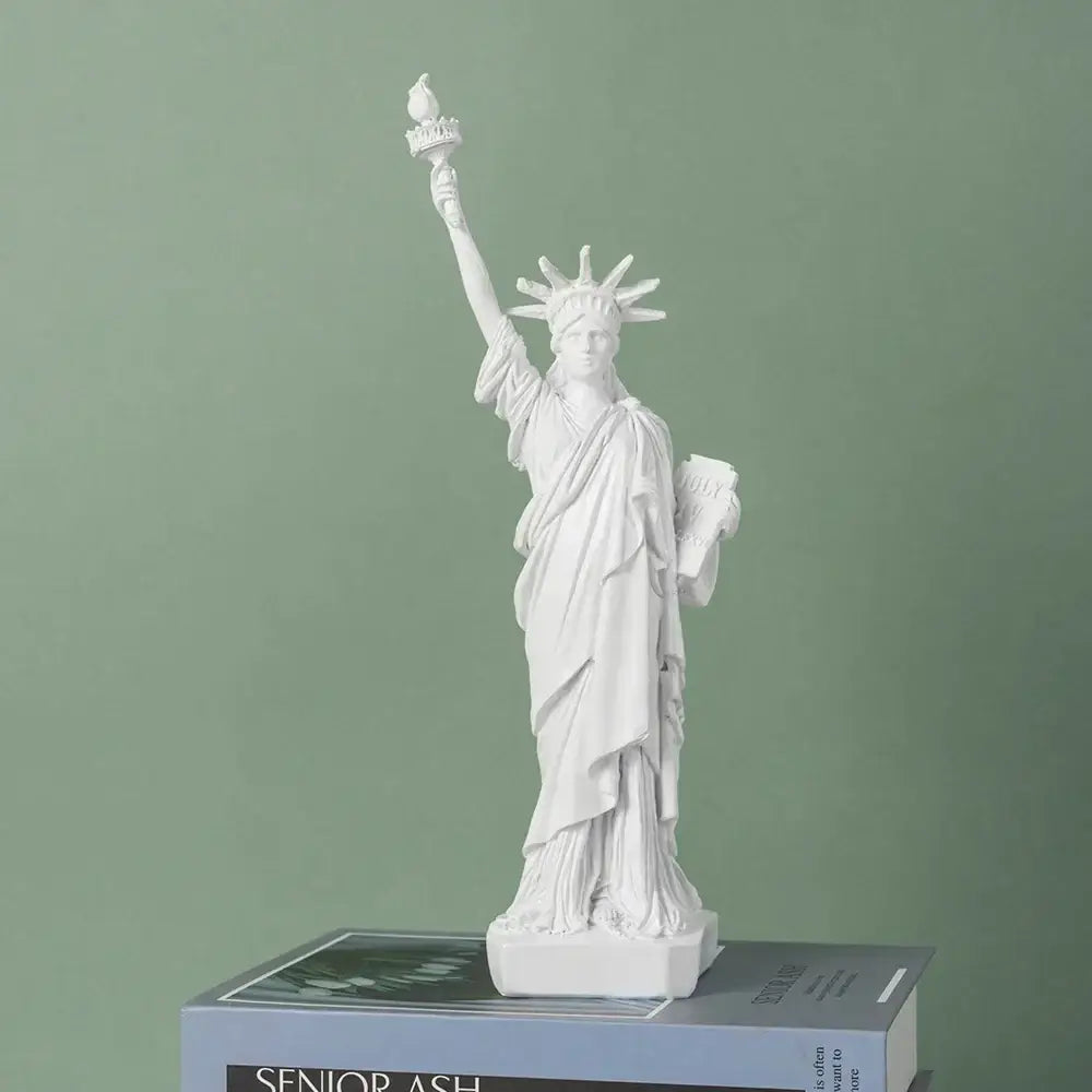 Green & white liberty statue model office desk decor