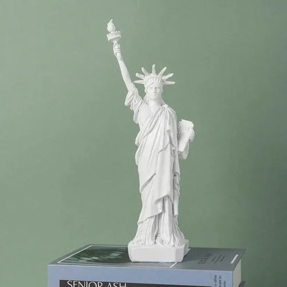 Green & white liberty statue model office desk decor