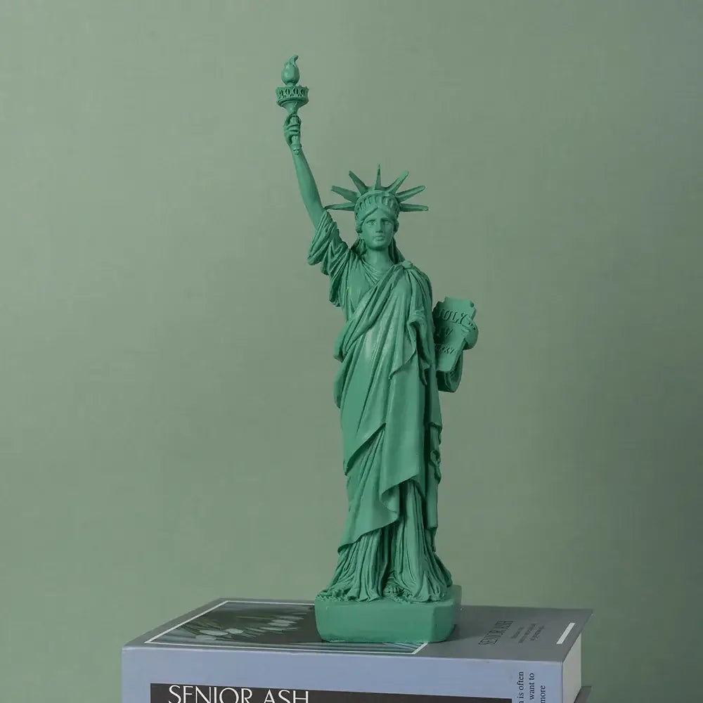 Green & white liberty statue model office desk decor