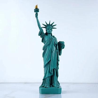 Green & white liberty statue model office desk decor