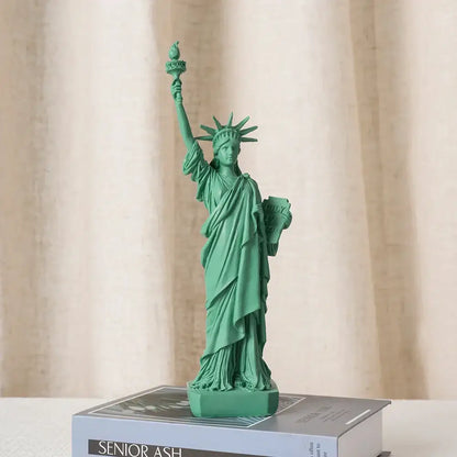 Green & white liberty statue model office desk decor