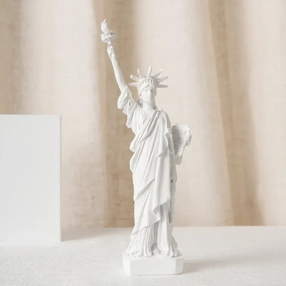 Green & white liberty statue model office desk decor