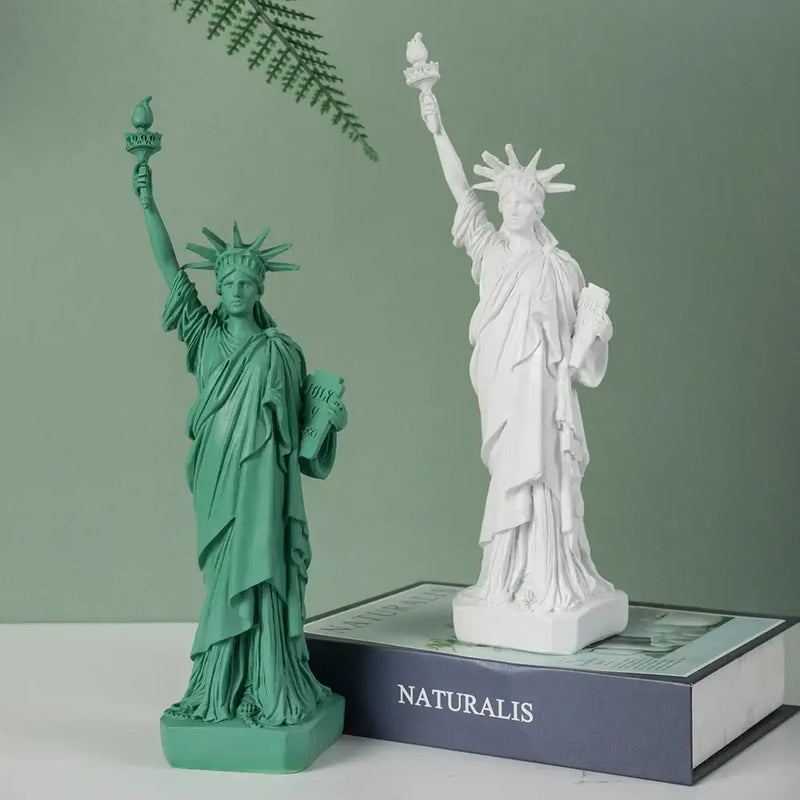 Green & white liberty statue model office desk decor