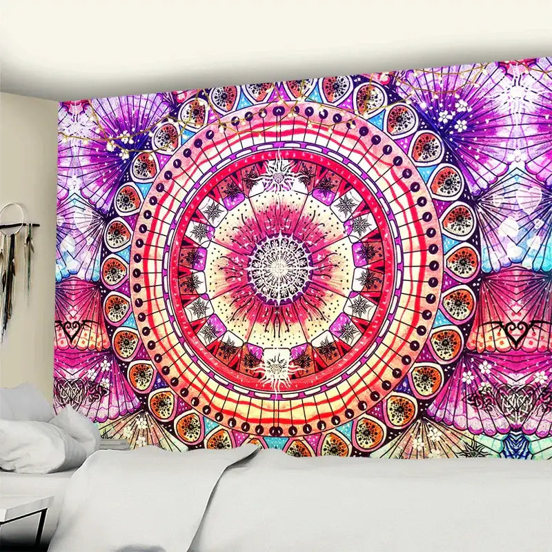 Green & yellow mandala wall hanging bedroom tapestry