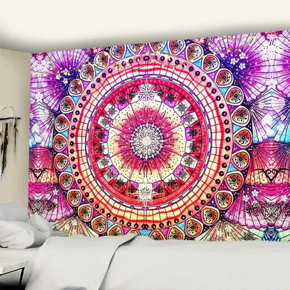 Green & yellow mandala wall hanging bedroom tapestry