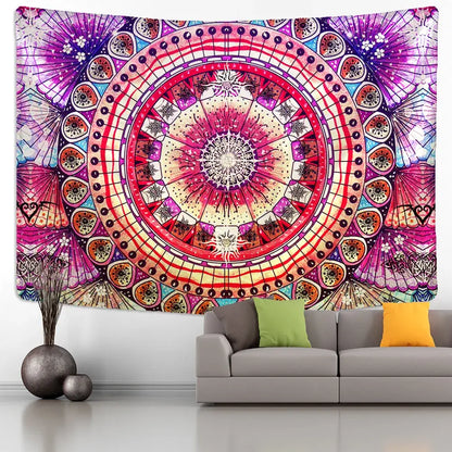 Green & yellow mandala wall hanging bedroom tapestry