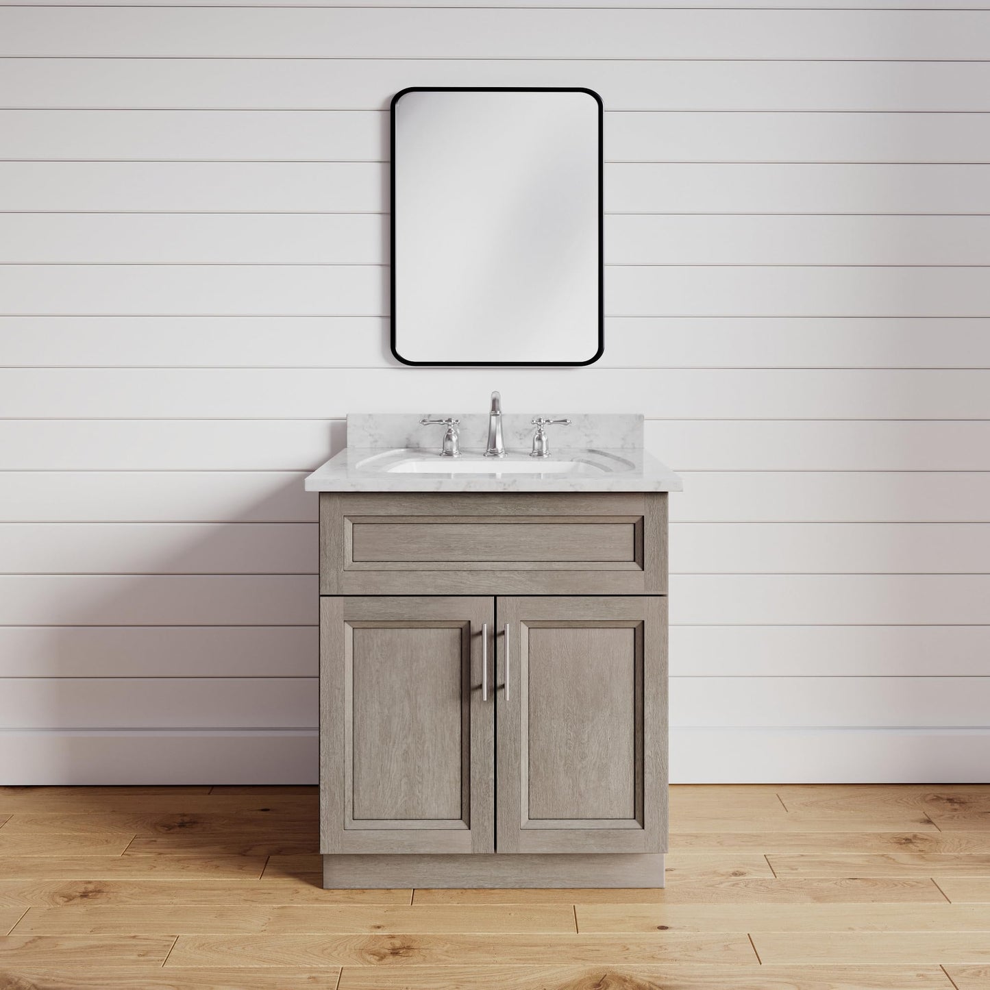 24 Inch Greige Stained Bathroom Vanity Sink Base