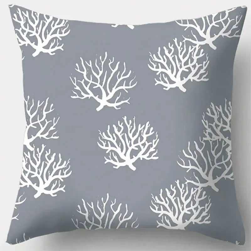 Grey geometry patterned pillow case for living room decor